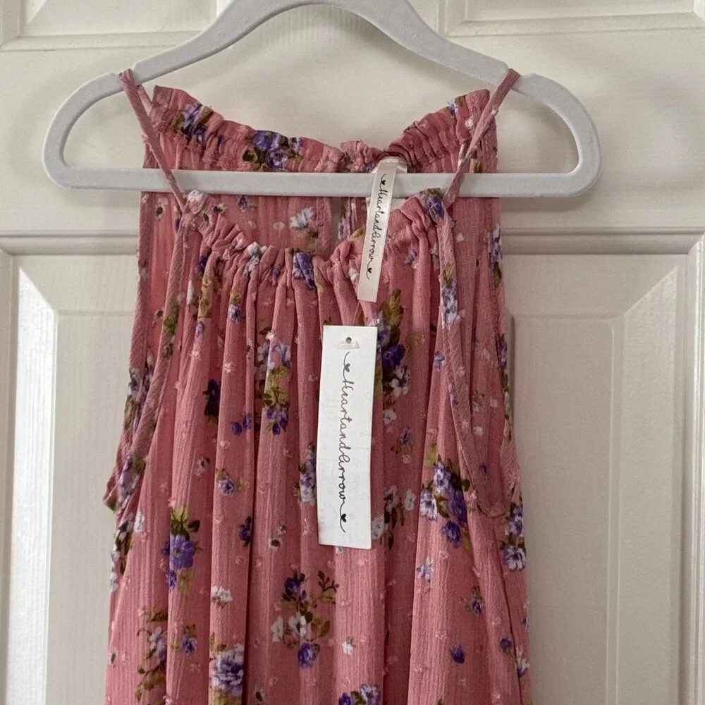 New Heart and Arrow Girls Pink Floral High Low Dress Size 6X